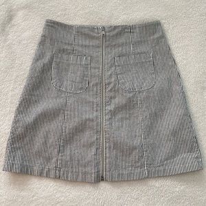 Brandy Melville Striped Skirt with Pockets and Zipper Detail | One Size
